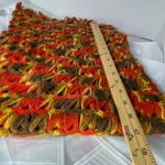 Vintage Boho retro loose weave scarf with fringe Orange Photo 4