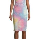 No Boundaries Pastel Rainbow Tie Dye Bodycon Tank Dress Size Small Photo 1