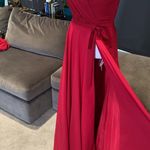 Women’s Burgundy Chiffon Full Length Bridesmaid Prom Party Dress Corset Size 6 Red Photo 3
