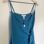 BCBGeneration NWT Linen Wrap Sheath Dress Spaghetti Straps Electric Blue Small Photo 4