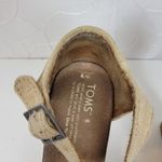 Toms  Sienna Womens Sandals Size 9 Cream Canvas‎ Crisscross Open Toe Cork Wedge Photo 7