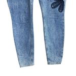 Alice + Olivia  Embroidered Jeans Womens Size 26 Blue Boho Flower Hippie Skinny Photo 1