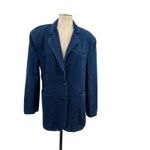 Afrm Agnes Oversized Denim Blazer Jacket Dark Wash Blue Size Medium Photo 2