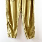 Anthropologie Linen High Rise Rhys Jogger Cargo Utility Pants Green Large Photo 3