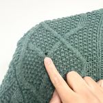 Sonoma Vintage  silk angora rabbit wool full zip cable knit sweater green size XL Photo 2