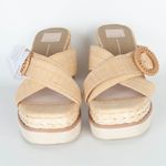 NWOB Dolce Vita Womens Liesel Raffia Espadrille Wedge Sandals Size 9.5 Tan Boho Photo 1
