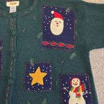 Talbots 100% Lambswool Vintage Christmas Santa Holiday Cardigan Sweater Size M Photo 11