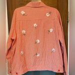 Quacker Factory Womens Stretch Orange Gingham Daisy Jacket Size L NWOT Size L Photo 8