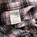 Terra & Sky  Black and White Button Down light flannel plaid Shirt size 1X Photo 5