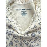 Brandy Melville  - Ronnie Floral Lace Trim Sleeveless Tank in Cream & Blue Photo 1
