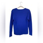 Croft & Barrow Women's v neck Blue Sweater 100% cotton Photo 2