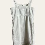 Madewell  Denim Square Neck Sleeveless Tile White Button Front Mini Dress Size 4 Photo 9