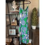 Rhode Jemima Open Back Maxi Dress Green Swirl Lagoon Womens Size 10 Photo 3
