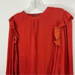 Scotch & Soda  Flutter Long Sleeve Burnt Orange Rust Blouse Size Small Photo 1