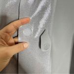 Norma Kamali Single Breasted Straight Fit Jacket in Silver Photo 6