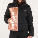 Vans Womens New  Foundry Metallic Black & Pink Puffer Jacket Photo 2