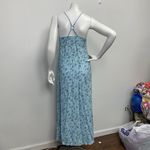 Vintage Y2K Small Blue Floral Print Keyhole Bloomcore Spring Romantic Dinner Photo 8