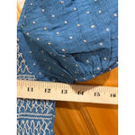 Moon River Smocked Midi Dress Blue Polka Dot Puff Sleeve Cottagecore S flaw Photo 6