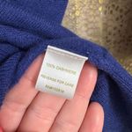 Garnet Hill  Royal Blue 100% Cashmere Dolman 3/4 Sleeve Sweater Top M Flawed Photo 6