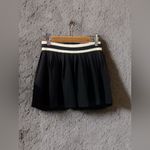 Aerie Pleated Knit Skirt in black with ivory stripes NWT Photo 1