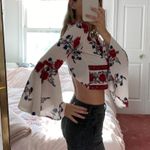 Floral Bell Sleeve Crop Blouse Multi Photo 4
