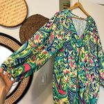 SheIn  Curve Prive Plus 4XL Lantern Sleeve Twist Summer Spring Mini Dress Photo 6