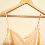 Vintage California Dynasty Liquid Satin Chemise Gown-Large-Bow Detail-Yellow Photo 1