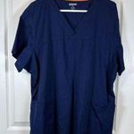 Scrubstar  Navy Blue Scrub V-Neck Top Pharmacist Doctor Nurse Size 2XL EUC #5516 Photo 0