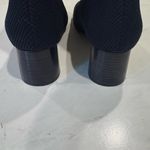 Vince  Tasha Stretch Knit Booties Navy Sock Boots Round Block Heel Photo 5