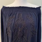 Lilly Pulitzer Nila embellished sea life off the shoulder top in true navy XXS Photo 3