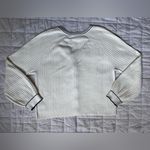 Talbots Cream Navy Trim V Neck Rib Knit Cardigan Sweater Old Money Preppy - XL Photo 2