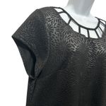 Wet Seal Y2K Plus Dress 2X Black Babydoll Cage Neck Textured Floral Going Out Photo 3