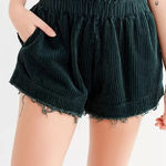 Urban Outfitters  Dark Green Corduroy High Waist Shorts Photo 0
