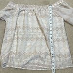 EXPRESS Embroidered Eyelet Off Shoulder Longsleeve Flowy Lined Women Top Medium Photo 4