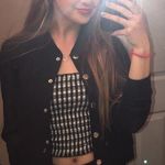 Brandy Melville Black Moto Jacket With Sheer Sleeves Photo 0