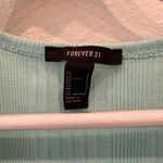 Forever 21 Mint Green Ribbed Button Front Short Sleeve Crop Top Size S Photo 2