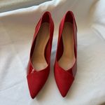 Coutgo Women’s Pointed Toe High Heels Pumps Patent Suede Stiletto Heels Red 10 Photo 1