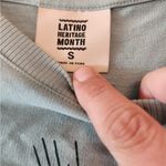 Hola Latino heritage month long sleeve t shirt size womens small Blue Photo 2
