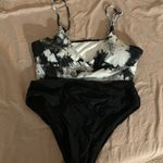 SheIn Black and White Tie Dye Bikini Photo 2