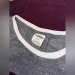 PINK - Victoria's Secret Victoria’s Secret PINK Burgundy Ling Sleeve Scoop Neck Shirt Womens Size Medium Photo 1