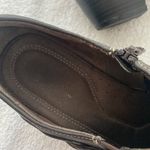 Natural Soul slip on shoes side zip 2” block heel buckle embellishment size 8 Photo 5