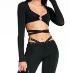 I am gia Black Violet Cut Out Top Photo 6