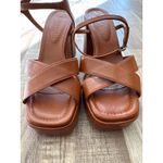 Women's Cordani Made in Italy Bowdie Platform Brown Leather Block Heels size 38 Photo 3