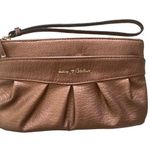 Juicy Couture mini purse bag clutch wristlet gold pvc faux leather embosssed Photo 0