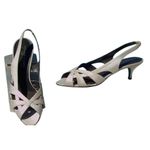Donald Pliner Silver Slingback Metallic Leather Shoe Sandal Strappy $345 NIB Size 7 Photo 3