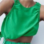 ZARA  EMERALD GREEN ASYMMETRICAL CTOP TOP Photo 3