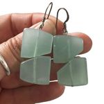 Sea Glass Earrings Green Photo 3