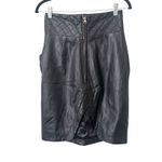 PREEN BY THORNTON BREGAZZI Quilted Leather Skirt Black Small Photo 2
