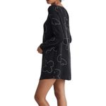 Madewell NWT  Satin Long Sleeve True Black Shift Mini Dress Women’s Size XS Photo 3
