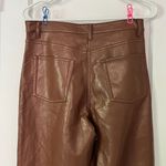 Wilfred  Aritzia Melina brown vegan leather straight leg high rise pant size 8 Photo 7